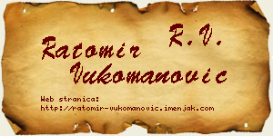 Ratomir Vukomanović vizit kartica